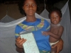 Family under the mosquito net