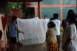 Bednet education in Nuevo Alegria.