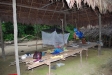 Net placed in hut that has no walls in Ajachim