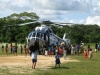 The distributors of the bednets have to arrive in remote areas such as Atahualpa the same way the mosquitoes do--they fly!