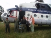 Peruvian Air Force pilots help in the delivery of the bednet with Amazon Promise.