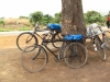 Packing down bicycles for the trek home.