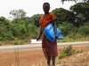 One young woman heads home with her net.