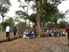 Community gathering for distribution.