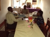 The Headmaster at Mangaka Secondary school plans with distributors from Rotary Tanzania on how to distribute the nets.