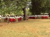 These secondary students at Mangaka school will be protected tonight from malaria after installing their nets. Medical care for malaria is scare, so prevention is key.
