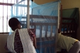 Miyuji Chishire School: Everyone works together to successfully install the Long-Lasting Insecticidal Nets.