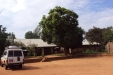 Bereko School: The truck arrives to deliver more nets to Bereko School.