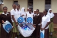 Bereko School: The young students work together to move the huge amount of nets.