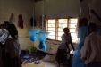 Chunyu Sec: The children watch as the final nets are installed.