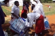 KONDOA_GIRLS The girls excitedly receive the nets at the distribution point.