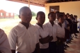 ST_FRANCIS Student lined up in a training about how best to use the nets. Children and the elderly are the most vulnerable to malarial infection.