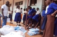 ST_FRANCIS Students examine the netting packages.