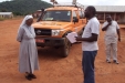 ST_FRANCIS Volunteers are greeted by the Head Mistress at St. Francis School