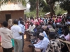 Volunteers from the village going over the distribution process.