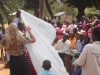 The demonstration includes how to hang the nets