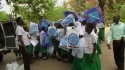 MTAMA SEC: Happy students hold up their LLIN ready to install as directed.