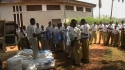 Namupa - Volunteers passed out one net per sleeping space to achieve universal coverage in the schools.