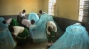 Barikiwa Sec : The children work hard to install their nets as instructed.