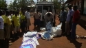 Kibutuka Sec : The large quantity of nets are unloaded from the truck.