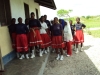 Girls at Nangurwe Secondary school await instruction on how to use their new bednets.