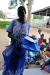 An expectant mother at the TSMP clinic receiving a bed net.