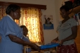 The second of six expectant mothers in today's clinic receiving a bed net.