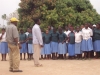 Nsimbo - The pupils gather to be informed about the distribution process.