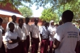 Dabalo - Before receiving LLINs, students listened to a talk about malaria and proper net hanging and care.